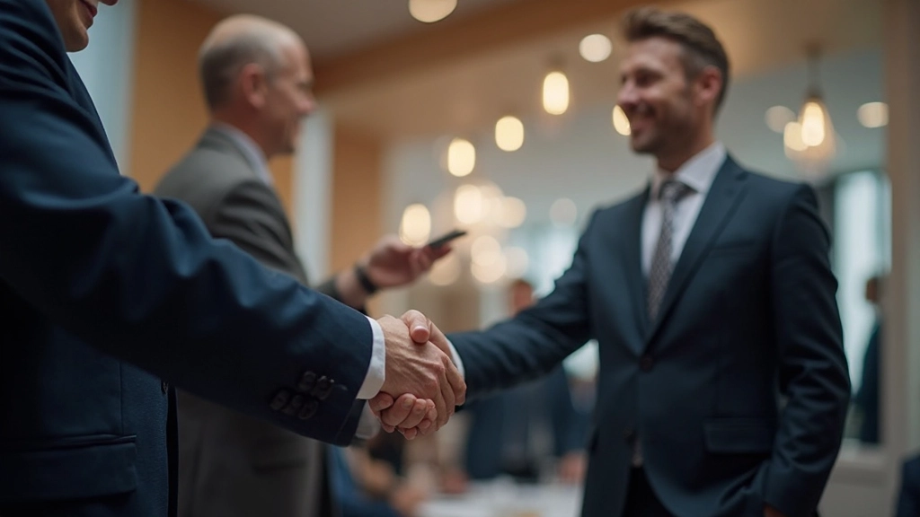 Professionell som bygger meningsfulla nätverk på en affärskongress